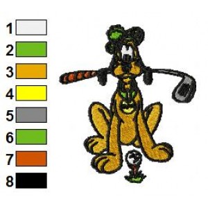 Pluto Golf Player Embroidery Design